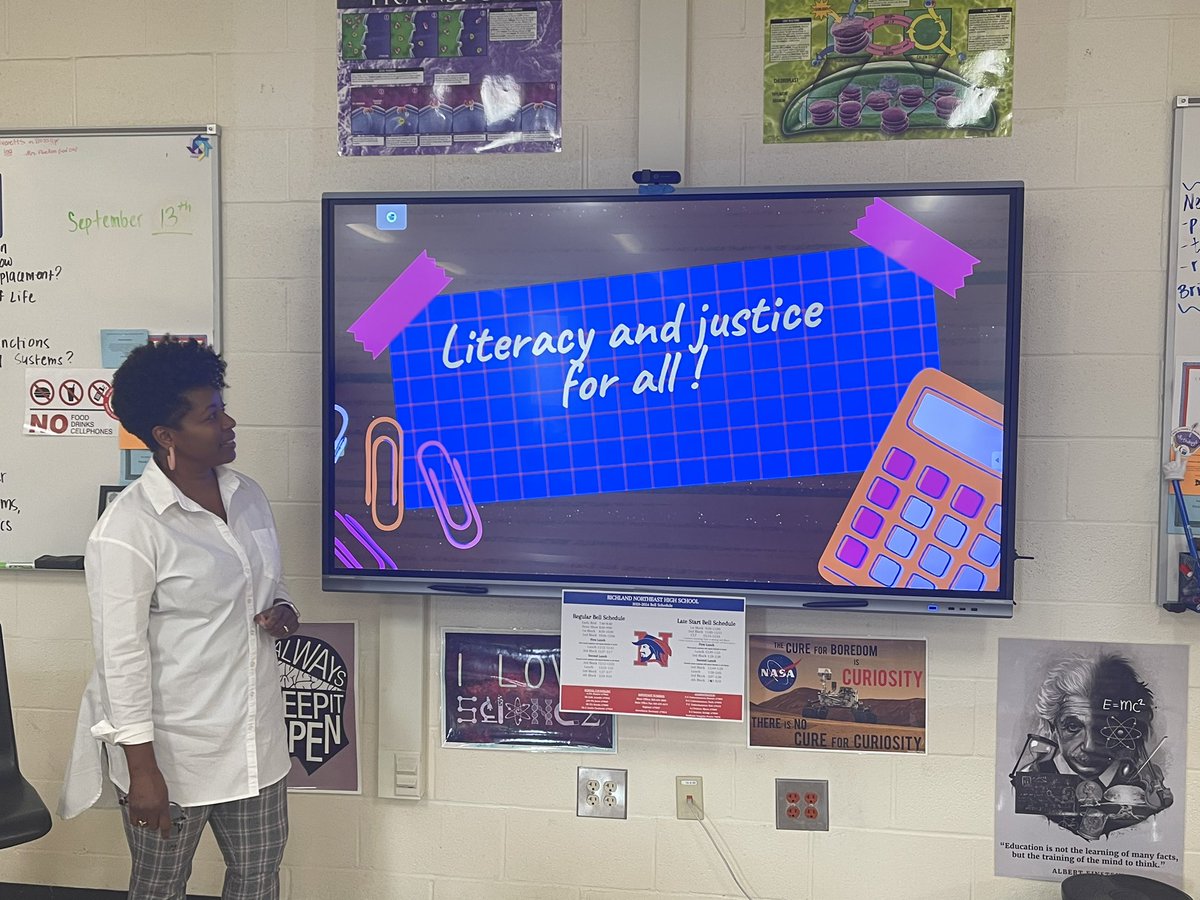DawnCisneros's tweet image. 📣 Huge shoutout to @MrsMJeffers, literacy coach for an excellent PD on #LiteracyAndJusticeForAll. Thank you for spending time with the science dept this morning! @RNECavaliers @mark1_sims @dfowler27