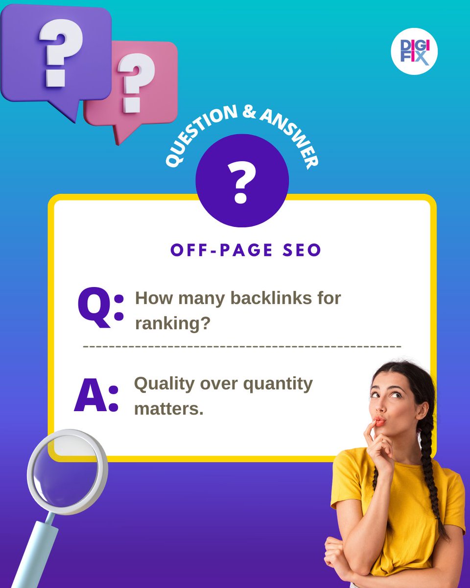 ❓ Q: How many backlinks for ranking?
🅰️ A: Quality over quantity matters.
#SEOInsights #BacklinkStrategy #QualityOverQuantity #SEOTips #WebsiteRankings #digitalmarketer #DigitalSuccess #SocialMediaMarketing #marketingonline #internetmarketing