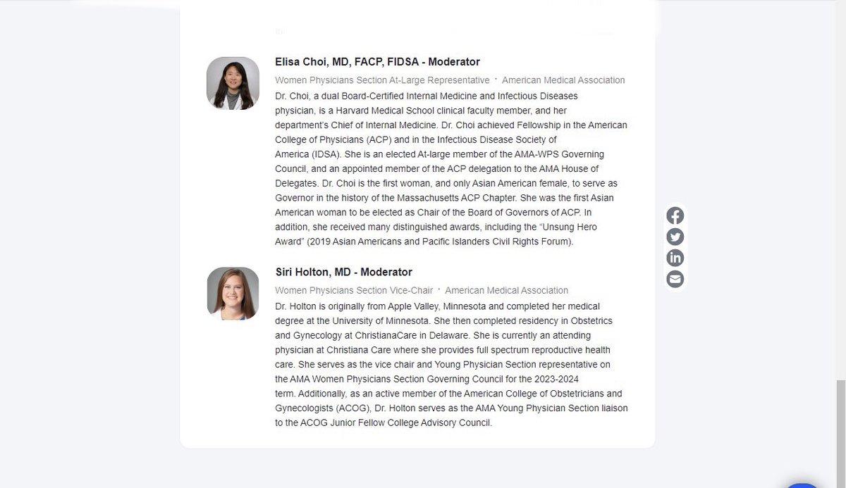 Dr. Elisa Choi, MD, FACP, FIDSA, FAMWA (She/Her) (@drelisachoi) on Twitter photo .<a href="/AmerMedicalAssn/">AMA</a> #WomenInMedicine Wednesday. Register for Sept 28 webinar “Women Physician Leaders and Balance”: zoom.us/webinar/regist… Thrilled to co-moderate w/ Dr. Siri Holton. #WIMMonth #IMProud #MembersMoveMedicine <a href="/ACPIMPhysicians/">ACP</a> <a href="/AleeshaShaikMD/">Aleesha Shaik, MD, MPH</a> <a href="/MarilynHeineMD/">Marilyn Heine</a> .<a href="/AmerMedicalAssn/">AMA</a> #WomenInMedicine Wednesday. Register for Sept 28 webinar “Women Physician Leaders and Balance”: zoom.us/webinar/regist… Thrilled to co-moderate w/ Dr. Siri Holton. #WIMMonth #IMProud #MembersMoveMedicine <a href="/ACPIMPhysicians/">ACP</a> <a href="/AleeshaShaikMD/">Aleesha Shaik, MD, MPH</a> <a href="/MarilynHeineMD/">Marilyn Heine</a>