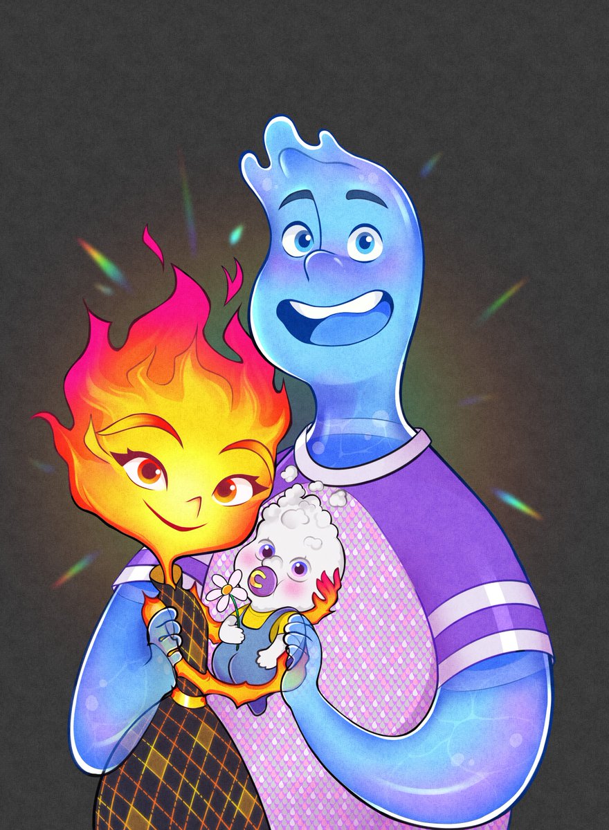Saidydraws's tweet photo. ❤️family picture❤️
           🔥💧☁️

#Elemental #ElementalPixar https://t.co/Pkx28i935n