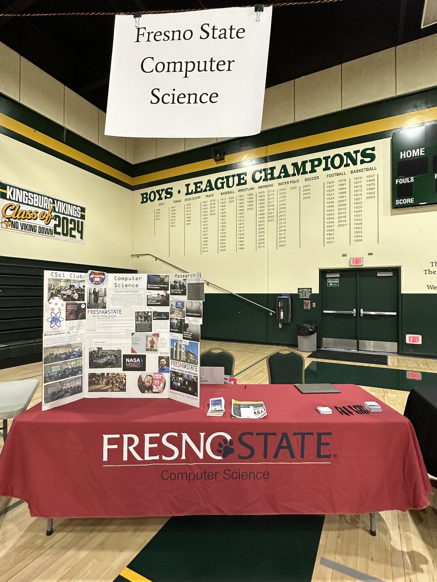 CSciFresnoState's tweet image. Thanks to Kingsburg High for inviting CSCi to their college and career fair!