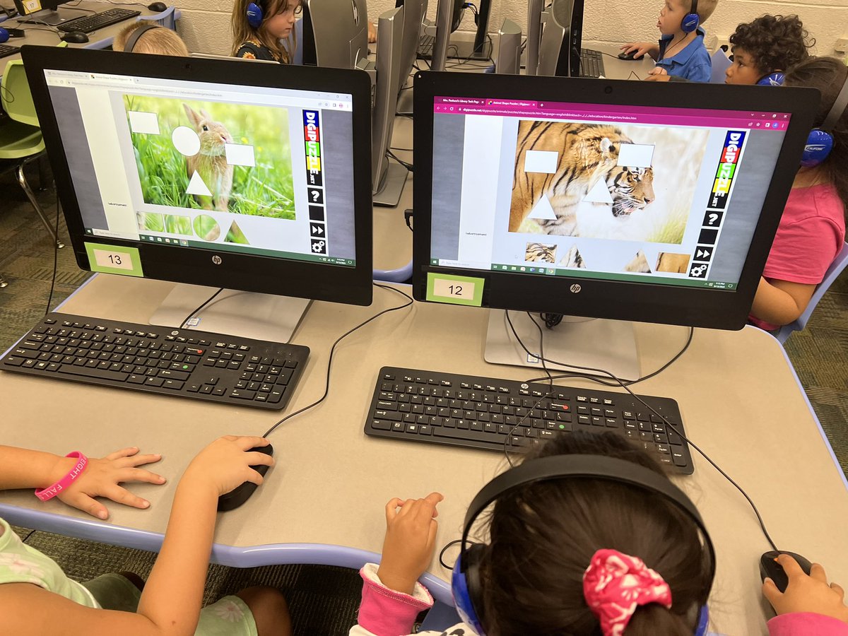 CELlibrary's tweet image. First time using a mouse and my kinders were loving these puzzles!  Perfect to learn how to click and drag! @Digipuzzle