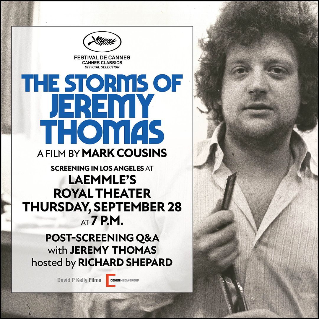 I will be hosting a q/a with legendary producer Jeremy Thomas (SEXY BEAST, THE LAST EMPEROR, ONLY LOVERS LEFT ALIVE,  MERRY XMAS MR LAWRENCE) in 2 weeks in LA. He is a miracle of man,a cinema loving legend, &amp; this doc by <a href="/markcousinsfilm/">Mark Cousins</a> is fantastic <a href="/CohenMediaGroup/">Cohen Media Group</a> Get tickets!