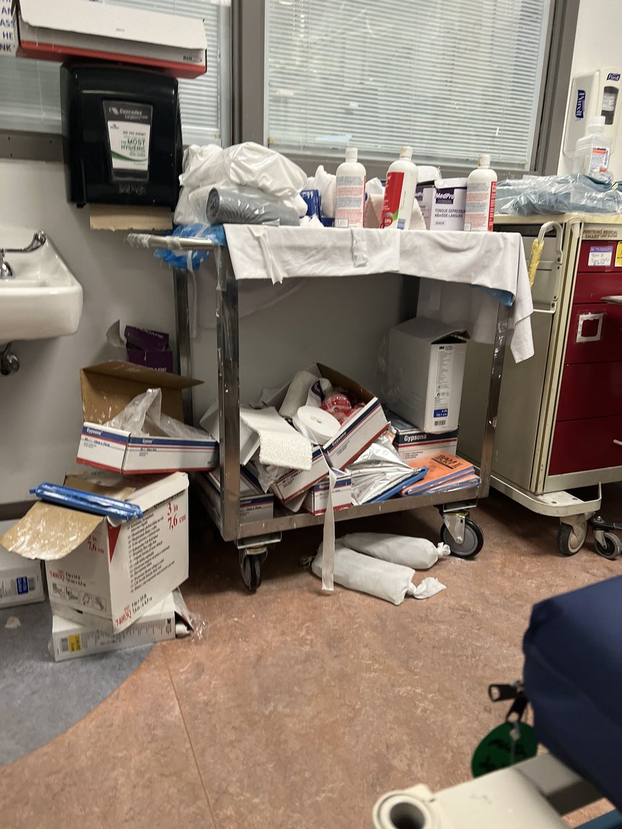 I had a minor mishap which has landed me in emergency. This is the room I was put in. This is Doug Ford’s Ontario #ONpoli