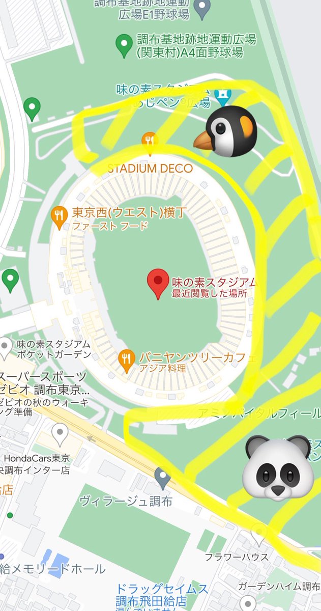 koshi_an_monaka's tweet photo. 大事なこと忘れてました
蚊！蚊がいるんです…黄色の所
特にメイン側以外、アジパンダ&amp;アジペン広場は樹木が多いので、グッズ並んだりしてるときやられます⚠️虫除け、虫刺されあって損はないです。
あと広場はベンチとかないから1人用とかのレジャーシートあると便利かも。荷物置いたり座ったり。 https://t.co/QFe7d1W8pi