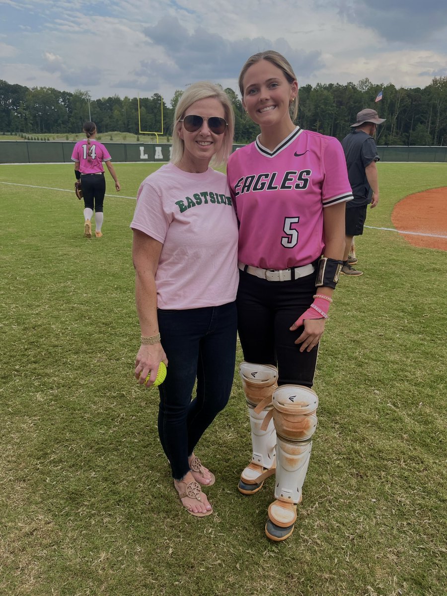 ASaunchegraw's tweet photo. Another win tonight over Monroe, 7-2! I went 2-3 with a triple! Also, thank you @CoachLKerr for walking with me for teacher appreciation night, you’re the best! @MojoFisher18u @softballeagles https://t.co/PwBhfKyBQj