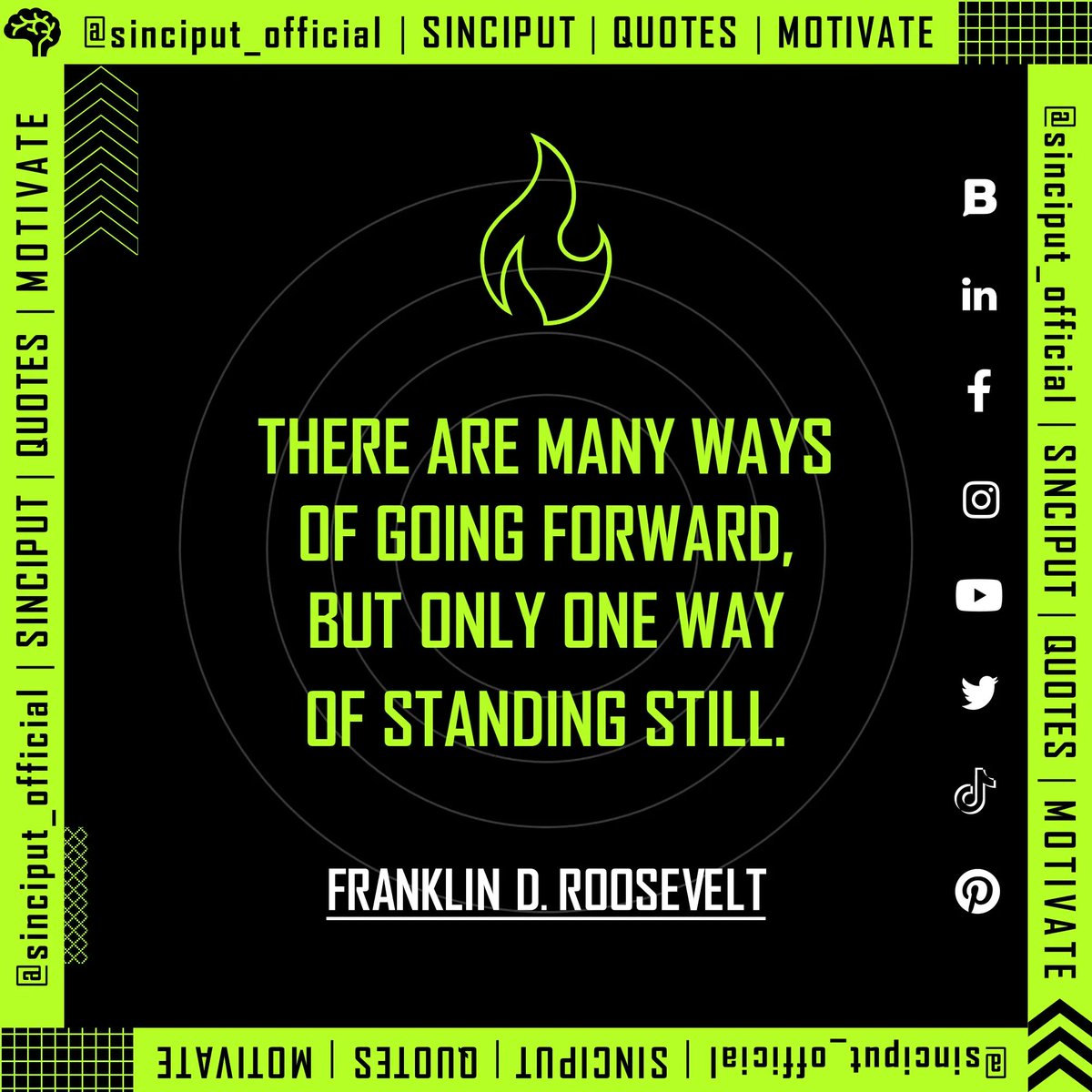 There are many ways of going forward, but only one way of standing still. | MOTIV8 | QUOTES

#sinciput #quote #lifequote #motivation #courage #confidence #power #perseverance #enthusiasm #inspiration #leadership #willpower #philosophy #book #franklinroosevelt #คำคม