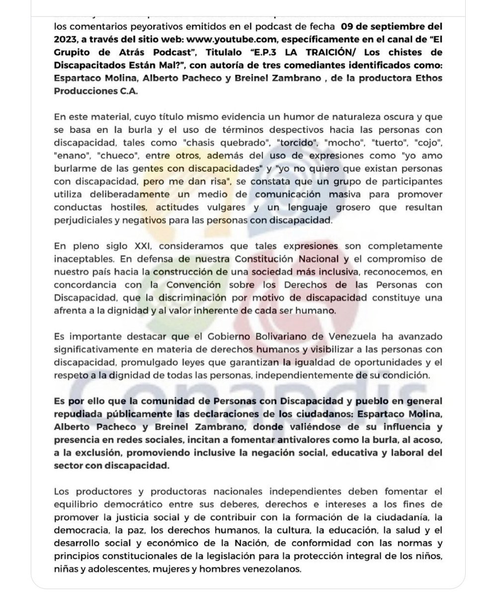 avesid's tweet photo. Desde @avesid rechazamos contundentemente los comentarios emitidos por  "El Grupito de atrás Podcast" EP3 "La Traición". Tenemos 31 años trabajando por la inclusión, visibilidad y respeto de las personas con Síndrome de Down y todas las personas con necesidades especiales. https://t.co/tsSWEAneY5