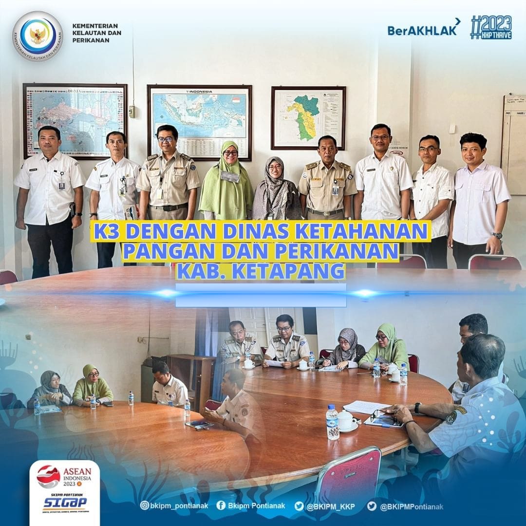 KIPM_ketapang's tweet photo. bkipm_pontianak Hai #SahabatBahari Inspektur Mutu Stasiun KIPM Pontianak melakukan K3 dengan Dinas Ketahanan Pangan dan Perikanan Kab. Ketapang dalam rangka kegiatan Inspeksi CPIB Supplier di Kab. Ketapang.

#BKIPM #BP2MHKP #KKPThrive #KKPGOID #KKP #KarantinaIkan https://t.co/XqM2Zs816A