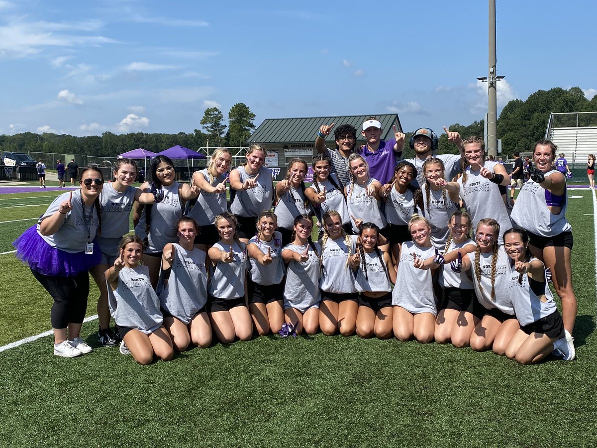 BobCarnaroli's tweet photo. Powder Puff was a big hit today as part of Homecoming Week Festivities. Thanks to Heather Transue, Scott Tilden, Travis Jarrard and Heidi Archer for all the organization and to Jack Sarfaty the voice of the Raiders. @NFTheNation @NoFoFootball @NoFoVB @nfhs_cheer_ @FCSchoolsGA https://t.co/qgyznp4GKm