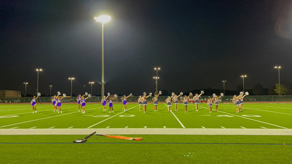 There’s nothing like some Tuesday night lights with our amazing sister school💜🧡💙🖤 We love our spartan sisters💜🖤🧡💙 <a href="/katyisd/">Katy ISD</a> <a href="/MDJH_Panthers/">McDonald Junior High School</a> @spartan_speak