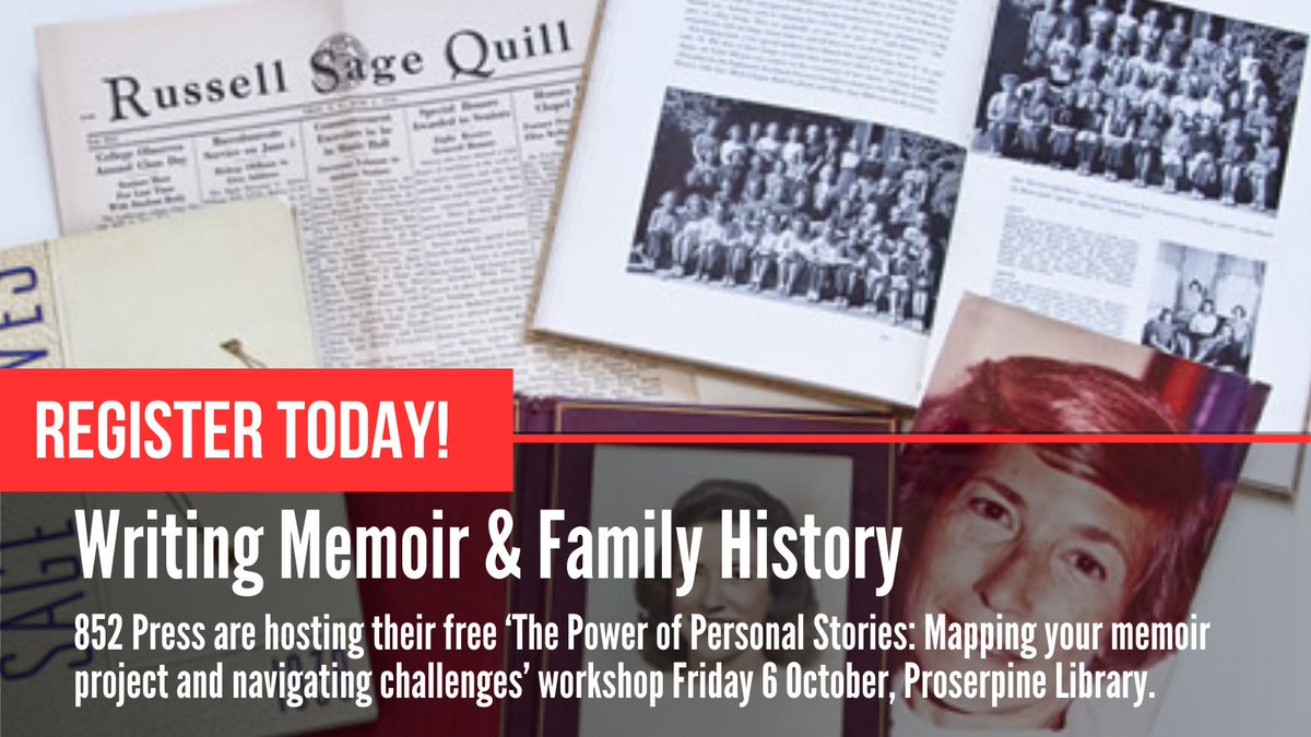 852Press's tweet photo. Join 852 Press' @DrJuliaEvans &amp; author Richard Evans (@600words) free workshop on writing memoir and family history! 

9:30am Friday 6 October 2023 Proserpine Library.    

Bookings essential: https://t.co/cLbtMEBdOo

#OurWhitsunday @whitsundayrc @whitsundayonline https://t.co/kWMrALOmeK