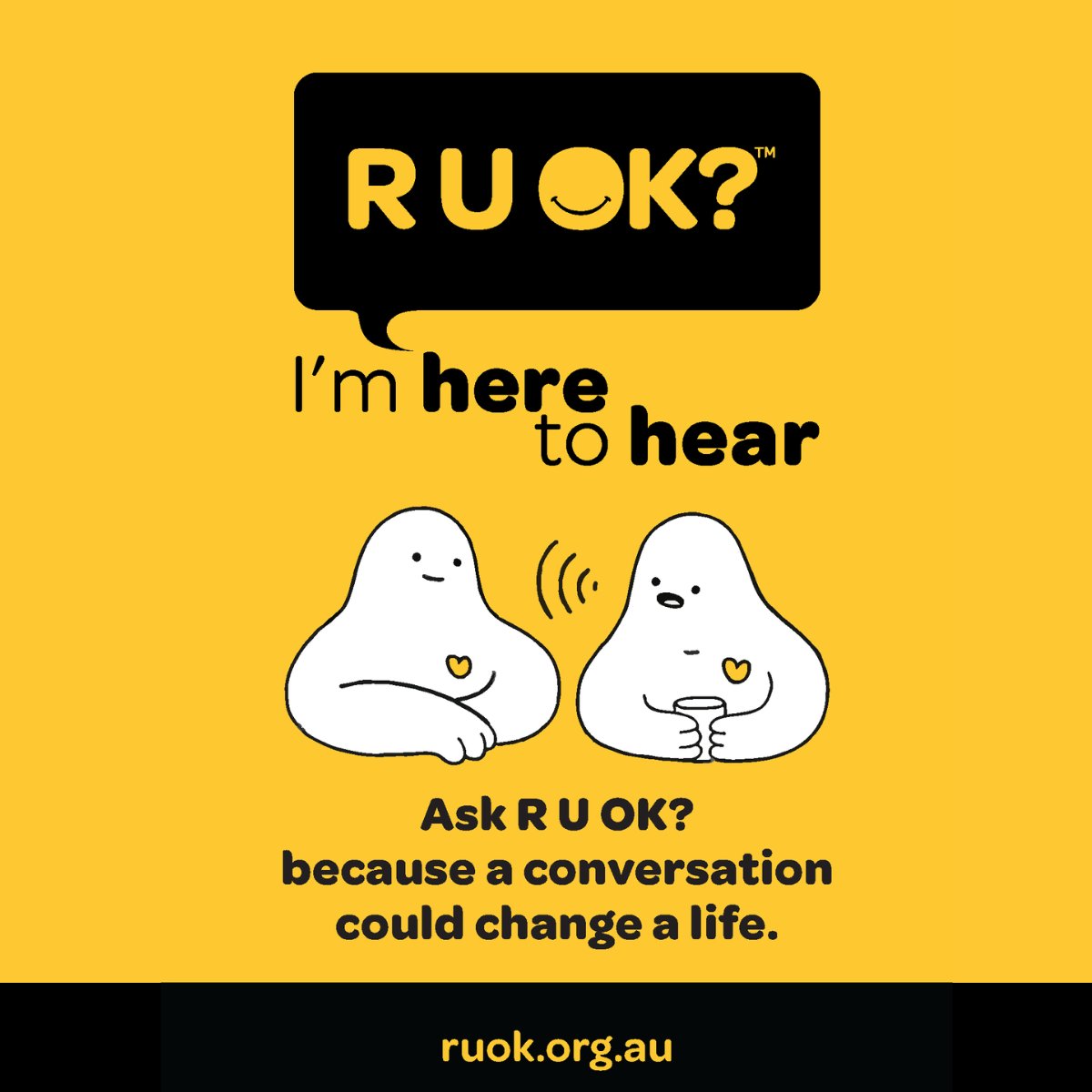 Today is R U OK? The day is a reminder that a simple conversation can make a world of difference in someone's life. #RUOKDay #mentalhealthmatters #ItsOkayNotToBeOkay #supporteachother