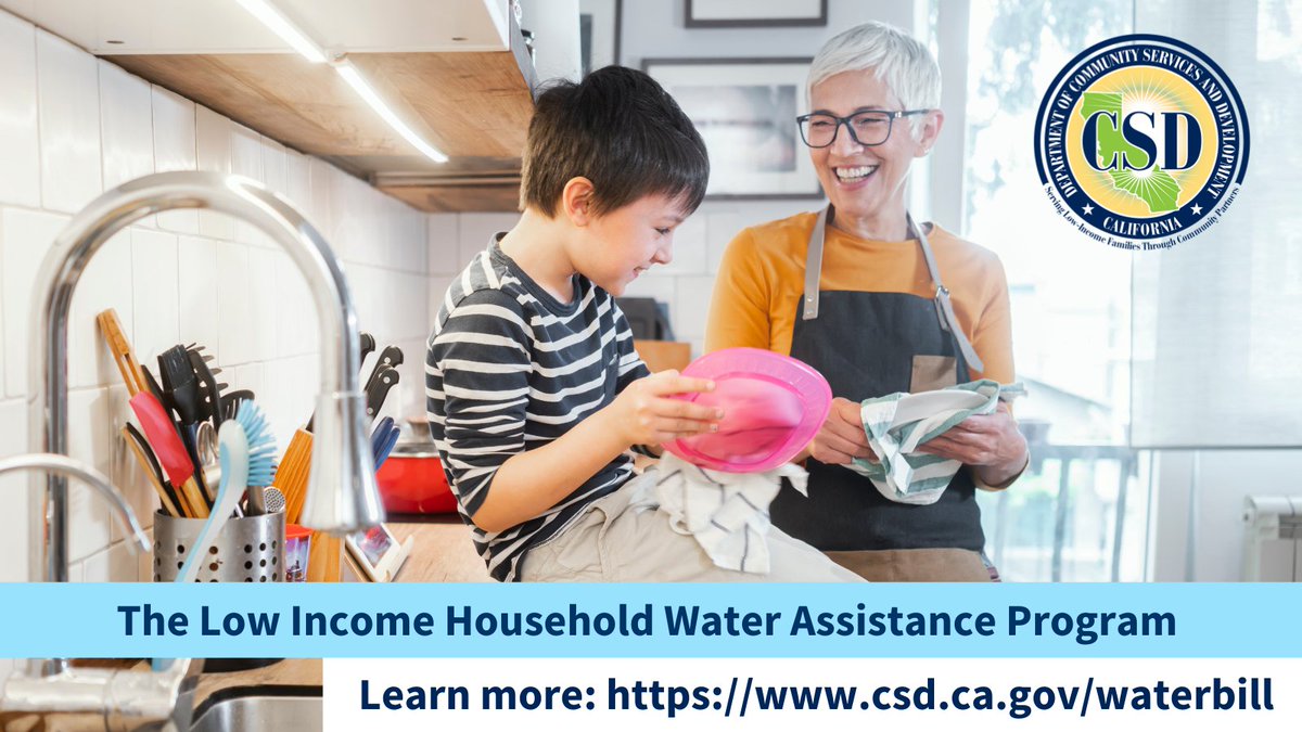 Cal_HHS's tweet photo. Water affordability is a challenge for many households in California.
#LIIHWAP is here to help with direct support to help pay water & sewer bills.
Visit https://t.co/U7woav8RXF to find assistance through your local service provider. https://t.co/swOVFwyKvP