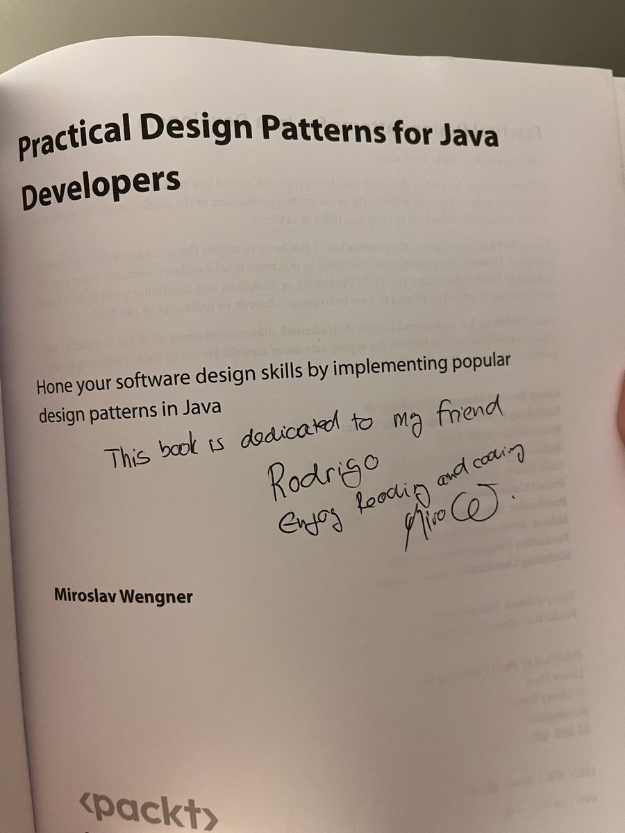After a great join meeting between the @nyjavasig and the @GardenStateJUG, I was the lucky winner of @miragemiko's book 'Practical Design Patterns for #Java Developers'. Thank you Miro #25YearsOfJCP