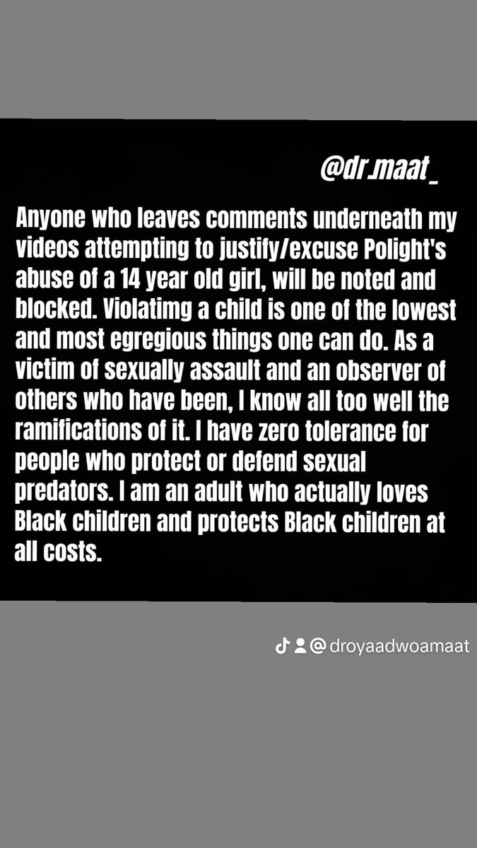 dr_maat's tweet photo. As my grandmother would say "Now put that on a pipe and smoke it".
#drmaat #BlackTwitter #truthtopowertalkwithdrmaat #brotherpolight #prison #molestation #tolerance #protectblackchildren https://t.co/7AmjY48wt6