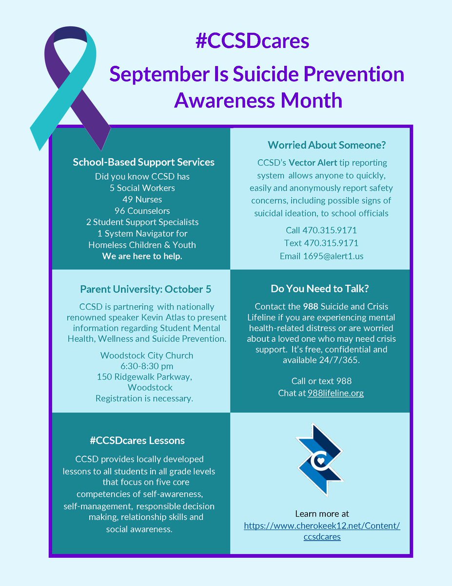 CCSDStuServices's tweet image. These are just some of the ways that @CherokeeSchools Student Services supports our students. #CCSDCares #MentalHealthMatters @DrDebraMurdock