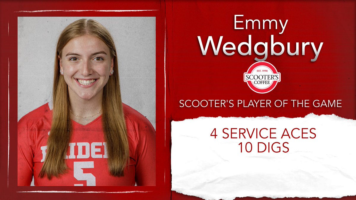 VB | In the words of Coach Van Den Bosch: "𝙀𝙢𝙢𝙮 𝙒𝙚𝙙𝙜𝙗𝙪𝙧𝙮 was phenomenal tonight!" making her the <a href="/scooterscoffee/">Scooter's Coffee</a> Player of the Game!

#RaidersStandOut | <a href="/NWCVolleyball/">NWC Volleyball</a>
