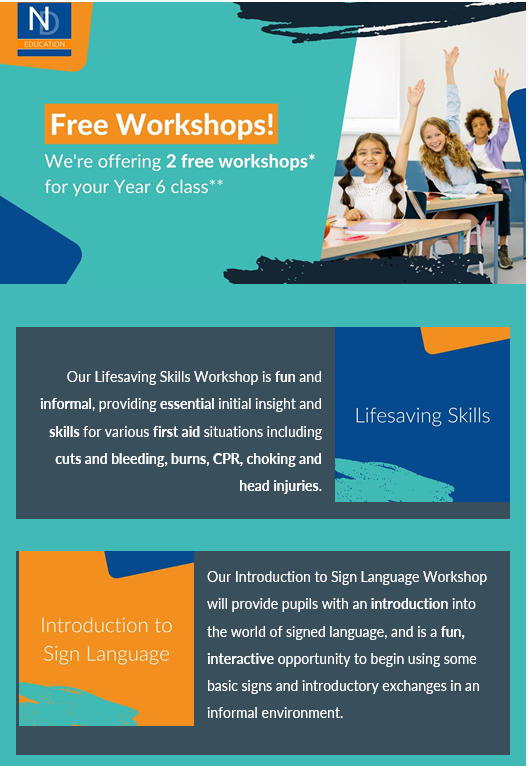 NDESaraEvans's tweet photo. Be one of the first to book onto our amazing workshops available this term!  Feel free to get in touch for more info 😃
@ndeducation https://t.co/64gJDrgUKC