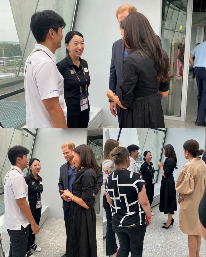 chanchiezen's tweet photo. The Duke and Duchess of Sussex with South Korea Invictus Games delegation. 
#InvictusGames2023 #PrinceHarry #MeghanMarkle #Veterans #aHomeForRespect https://t.co/dzJ4fcs1Oj