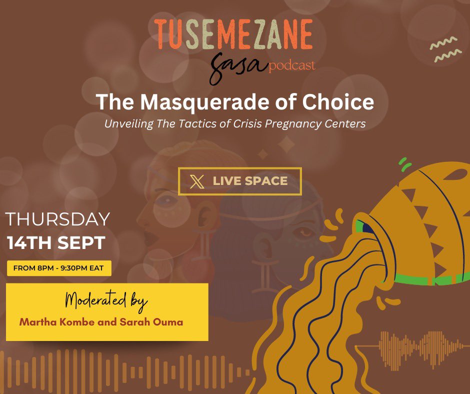 Shis1Shisia's tweet photo. As usual @TusemezaneSasa podcast brings you #TheActualTruth
Today we will be unveiling the controversial tactics associated with crisis pregnancy centers (CPC) in Kenya.
#TusemezaneSasa
#ZamaraVoices
Listen here๐๐ฝ
https://t.co/KB8vKAQ0Jv https://t.co/E2Iz4iEG6E