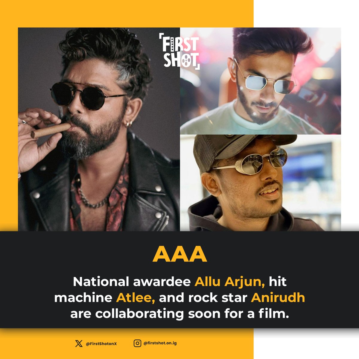 FirstShotonX's tweet photo. #AAA is ON.....!!!

#AlluArjun #Atlee #Anirudh https://t.co/SUbjIXwBtE