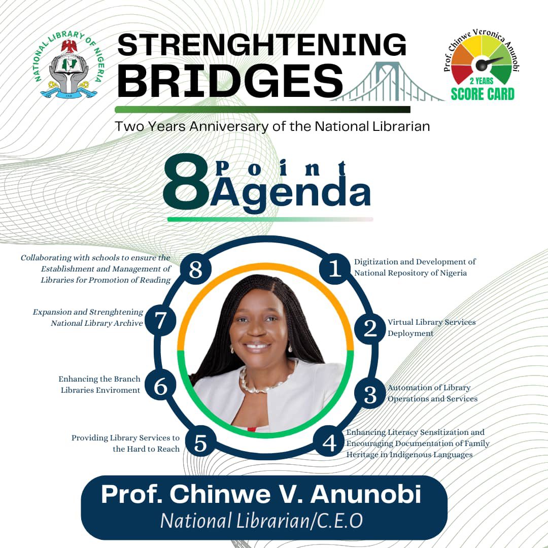 In order to inform Nigerians about how the Library has fared thus far under her leadership in her last two years in office, our NL/CEO will hold a press conference today.