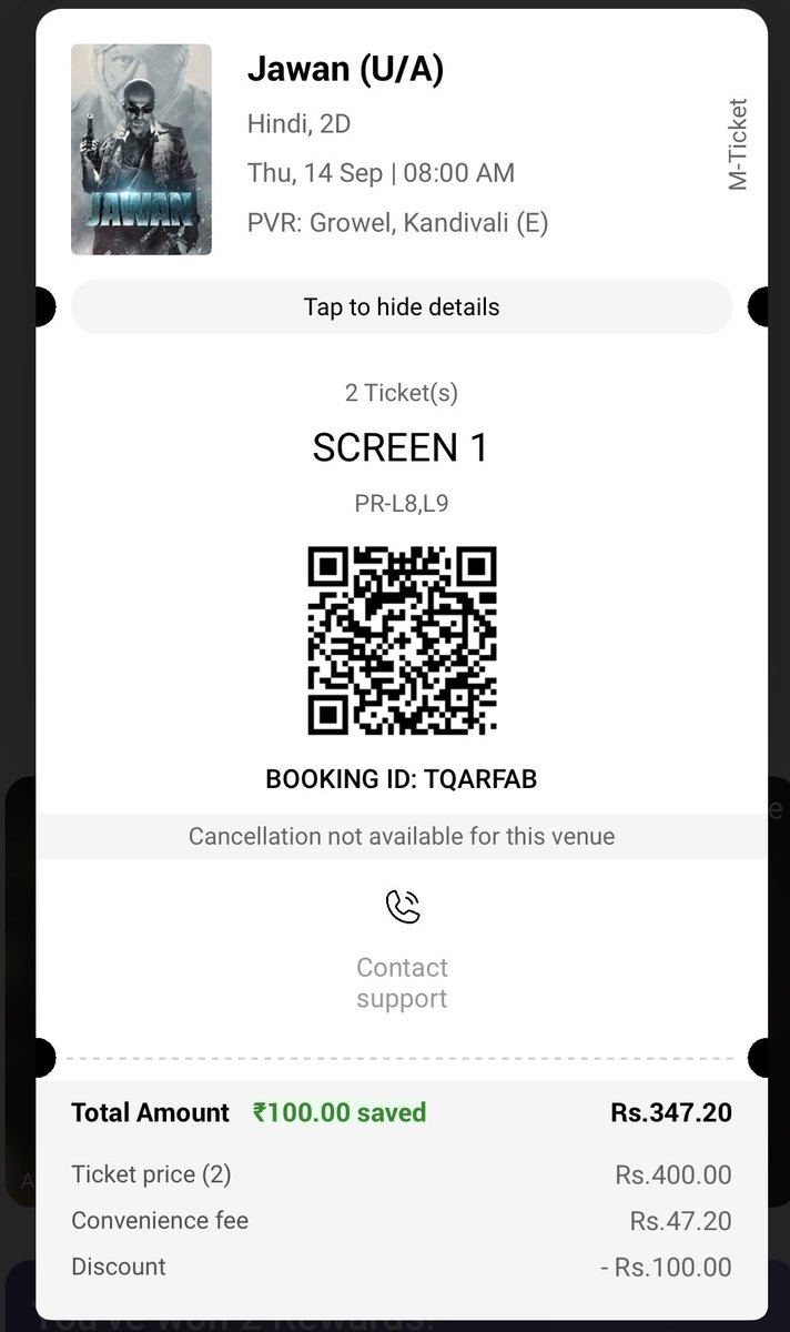 TheAverage_Guy's tweet photo. @_PVRCinemas @PicturesPVR @Growels101 Have booked this show for today.

When we reached the location, It was informed that the show has been cancelled and merged to 9:30.

If I wanted 9:30, I would have booked 9:30 in the first place.

Worst experience. No customer support https://t.co/t7FkLk5ZEv