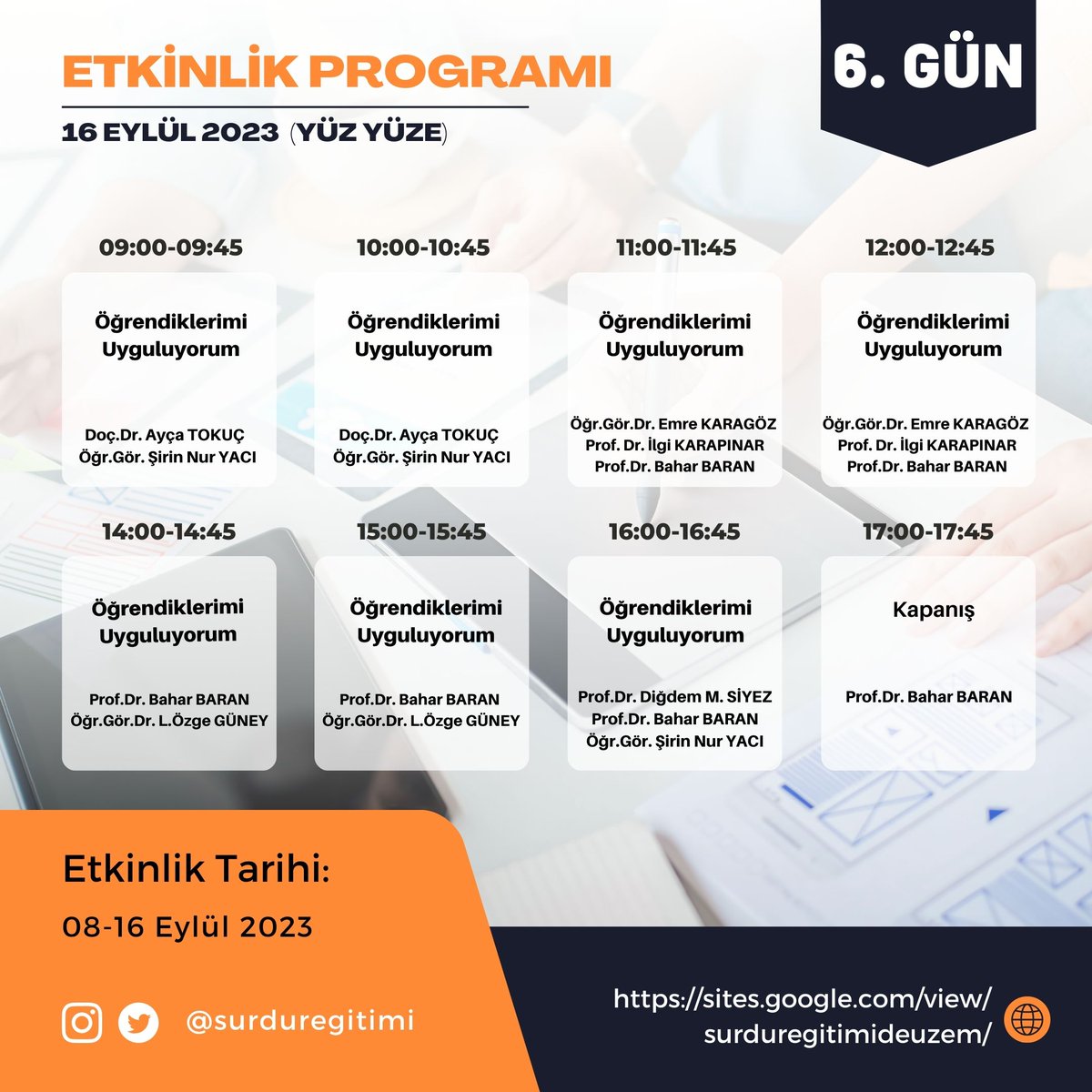 6. Gün Programı  #sürdürülebilirlik #dijitalleşme #teknoloji #universitemDEU #deuzem #tubitak

<a href="/deuzem/">DEÜ Uzaktan Eğitim Uygulama ve Araştırma Merkezi</a>