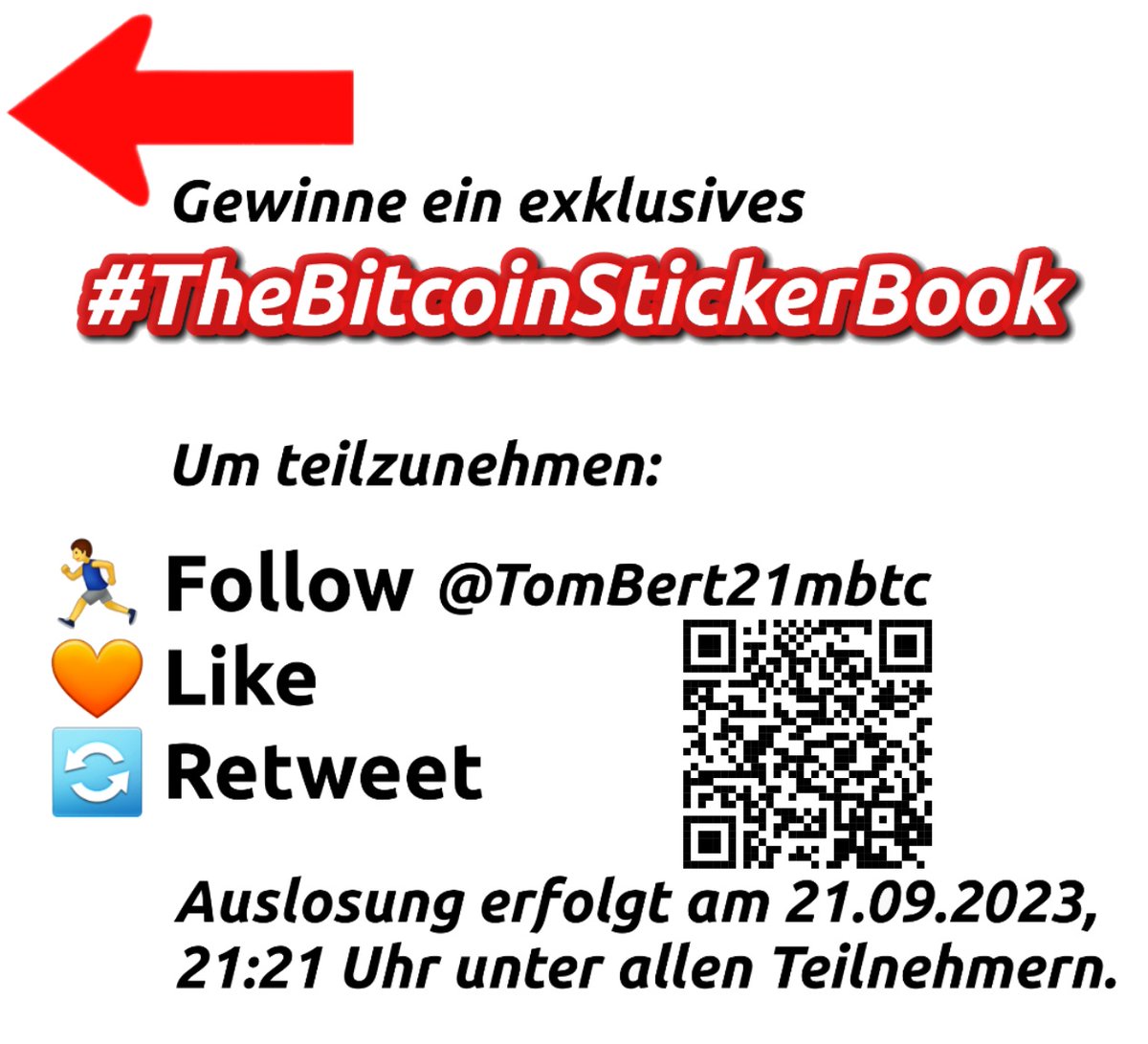 TomBert21mbtc's tweet image. Make this car  happy:
#StickerBomb it! LFG!🥳

Gewinne ein exklusives #TheBitcoinStickerBook!

Um teilzunehmen:
🏃‍♂️Follow 
🧡 Like
🔄 Retweet

Auslosung erfolgt am 21.09.2023, 21:21 Uhr unter allen Teilnehmern. 

#bitcoin
#thebconf
#BTC23 #Innsbruck