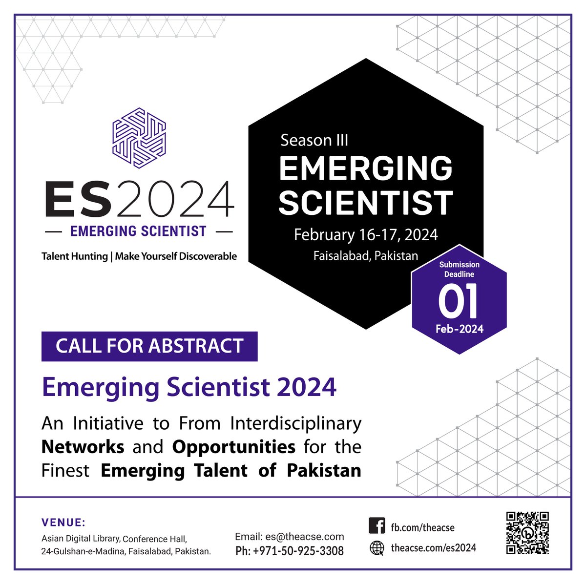 the_acse's tweet photo. π Calling All #Researchers! π #Abstract_submissions are officially OPEN for the Emerging Scientist Season III conference.
π Share your research, #inspire change, and be part of this transformative event.
Don't wait - submit your abstract today! π
https://t.co/qWZYKx1Me1 https://t.co/bRJRl5powD