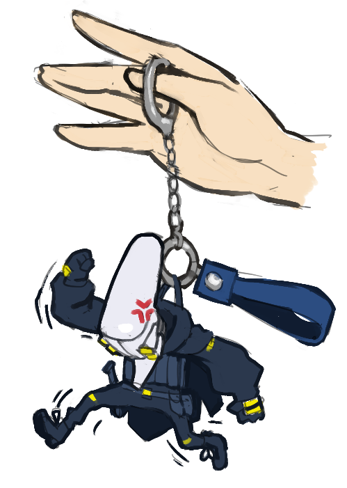 「He is so keychain shaped #BombRushCyberf」|KDD (commissions closed)のイラスト