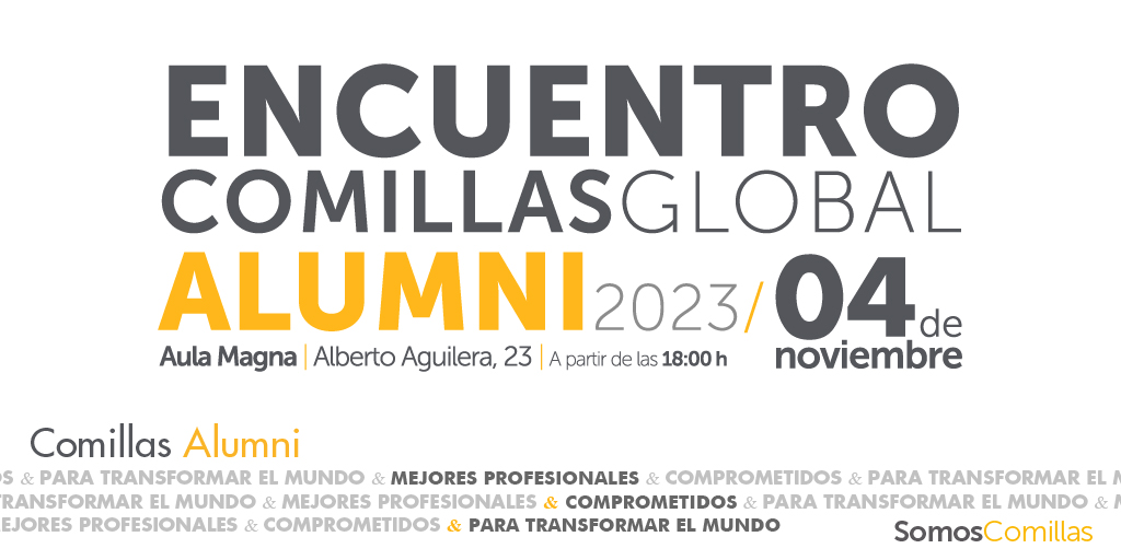🟨ENCUENTRO COMILLAS GLOBAL ALUMNI 2023🟨
4 de noviembre a partir de las 18:00 horas.

🗓️✅Reserva la fecha. ¡Te esperamos!
👀Muy pronto más información...

👉Inscripciones abiertas: eventos.comillas.edu/103235/detail/…