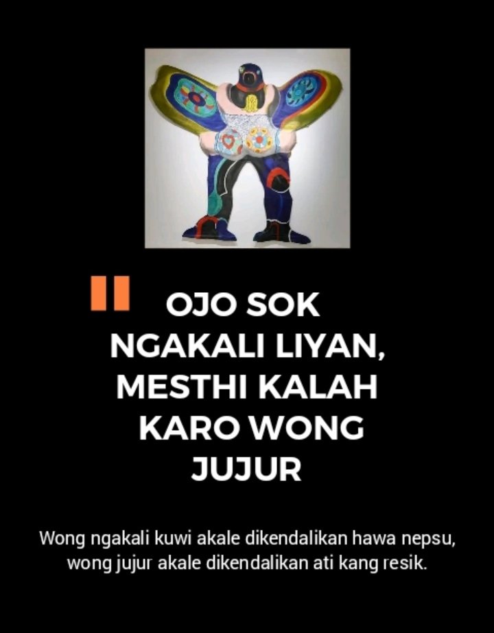widyapahing's tweet image. "ojo sok ngakali liyan, mesthi kalah karo wong jujur" - Rifzikka Atmadiningrat
#quotes #javaquotes #quotesoftheday #painting #paintingoftheday #art #drawings