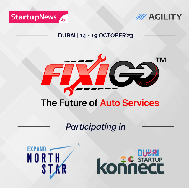 AgilityVenture's tweet photo. ✈ Thrilled to Welcome Fixigo to SNFYI Dubai Delegation  Exciting news on the horizon! We are thrilled to announce that "Fixigo," a game-changer in the automotive industry, is joining SNFYI 6th Dubai Delegation! https://t.co/Bpx7tJsYvH