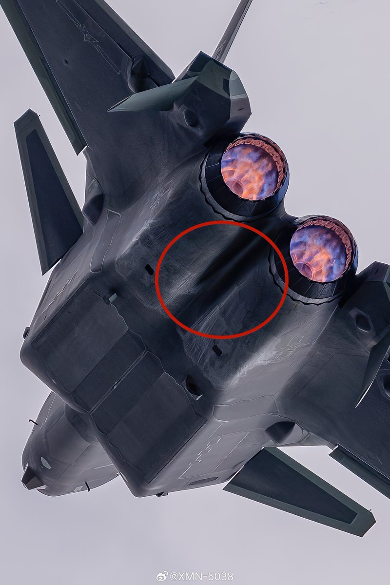 A Video Screengrab of J-20 Proto 2052 with WS-15 Aeroengines

At This Particular Angle, Belly Skin Covering Engines Part SEEMS Smoother(Img3) in Contrast wt Deep Ditch(img4) Seen on Previous J-20 Variant

Smoother Skin Recitification Benefits Lesser Air Friction Drag to the Jet