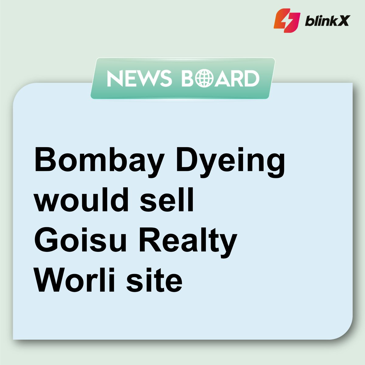 getblinkx's tweet image. Bombay Dyeing and Manufacturing Company Limited (BDMC), a company owned by the Wadia group, announced that it has agreed to sell 22 acres

Read more at - blinkx.in/news/company/b…

#BDMC #wadiagroup #COTTON #Textile #manufacturing #textiles #Procurement #TrendingNews #news