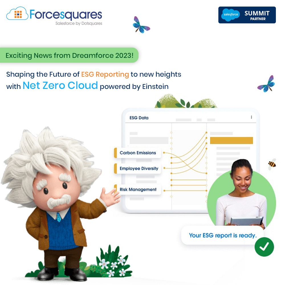 forcesquares's tweet photo. 📢 Dreamforce 2023!

Net Zero Cloud powered by Einstein is now making ESG reporting easier &amp; launch two new features CSRD Report Builder and Materiality Assessment!

#DF23 #NetZeroCloud #ESGreporting #CSRDReport #MaterialityAssessmenttool #einsteinai #salesforce https://t.co/129cUrSCTp