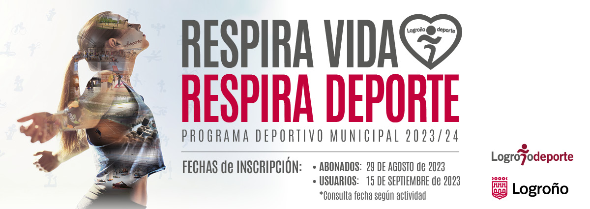 logronojoven's tweet photo. 🗣️Mañana 15 de septiembre se abre la fecha de inscripción para usuarios de @LogronoDeporte 
de su programa deportivo para el curso 2023/2024
𝗥𝗲𝘀𝗽𝗶𝗿𝗮 𝘃𝗶𝗱𝗮, 𝗿𝗲𝘀𝗽𝗶𝗿𝗮 𝗱𝗲𝗽𝗼𝗿𝘁𝗲 🏋️‍♀️🤸🧗‍♂️
Oferta municipal para #adultos #jóvenes y #niños 
ℹ️ https://t.co/QOSFPAH518 https://t.co/WWvIDLV9Cb