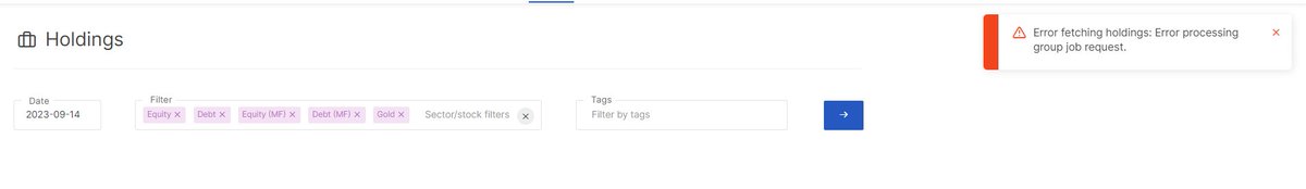 Hi
<a href="/zerodhaonline/">Zerodha</a>
it's been 2 days since the console doesn't open continuously this is the error occurred while accessing Portfolio>Holdings

Error fetching holdings: Error processing group job request.