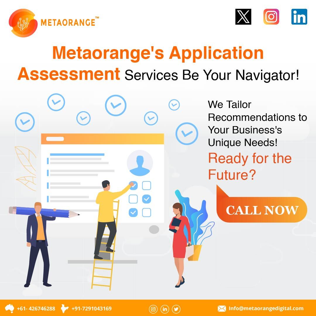 🚀𝗕𝗼𝗼𝘀𝘁 𝗬𝗼𝘂𝗿 𝗕𝘂𝘀𝗶𝗻𝗲𝘀𝘀 🚀

Venture into New Horizons with Metaorange's Application Assessment Services!

Keep Your Apps Up-to-Date! 🚀📲

CONNECT US- rb.gy/4619g
#digitaltransformation #AWSCloud  #azurecloud #modernization #applicationmodernization