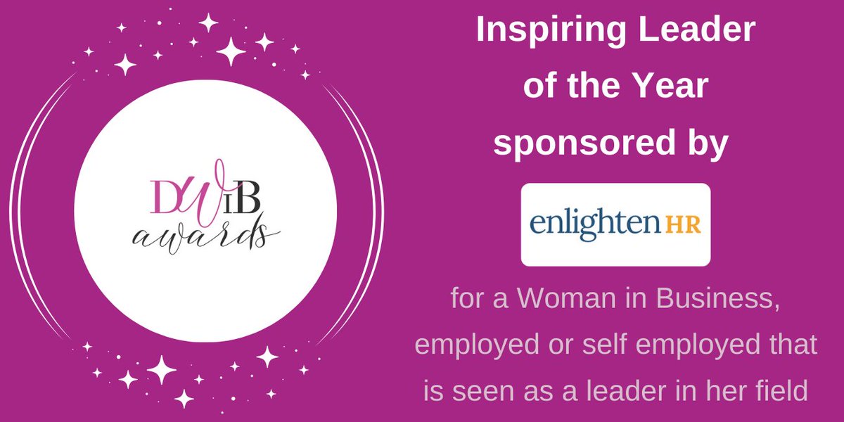 Are you an inspiring Leader - don't miss out entries close tomorrow.
Judges are looking for someone who is seen as a leader in their field, a source of advice & expertise and motivates others. Thank you @enlightenHR our sponsor. Enter at  buff.ly/45BE6sV  #DWIBAwards