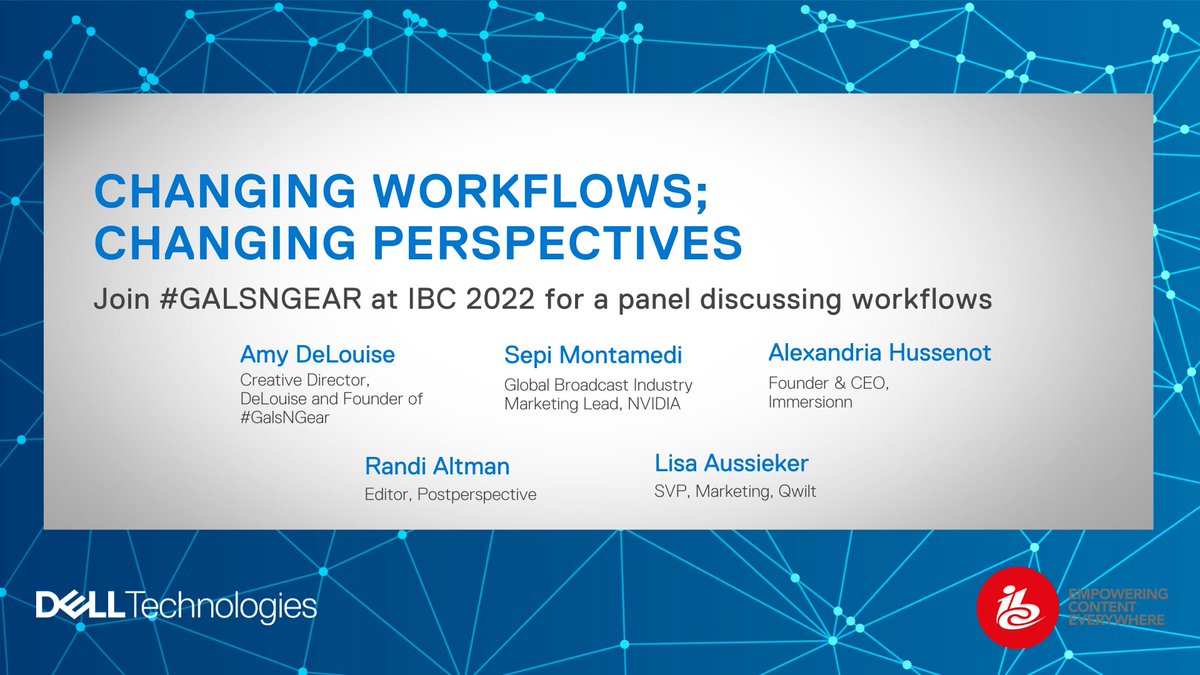 #GALSNGEAR takes the stage at #IBC2022! Join the conversation about the effects of tech on content workflow and delivery with insight from expert panelists.

Learn more 👉 dell.to/3BrXBqL 
#iwork4dell