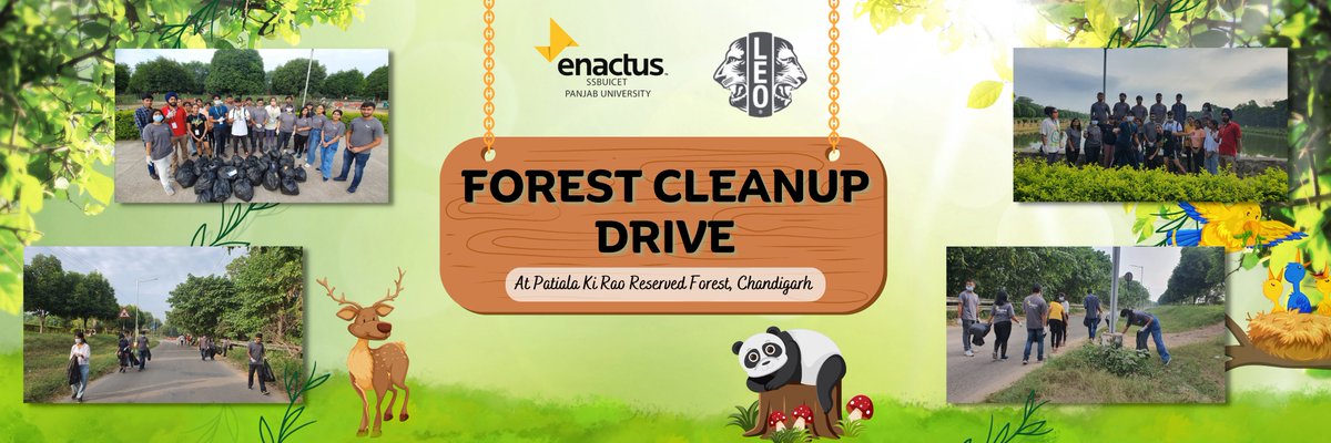 We Team EnactusSSBUICET, Panjab University and Leo Club Chandigarh Fortune collaborated for the forest cleanup drive near Dhanas Lake, Chandigarh. 

#cleanlinessdrive #chandigarh #dhanaslake #enactusindia #leoclubchandigarh #environment #noplastics