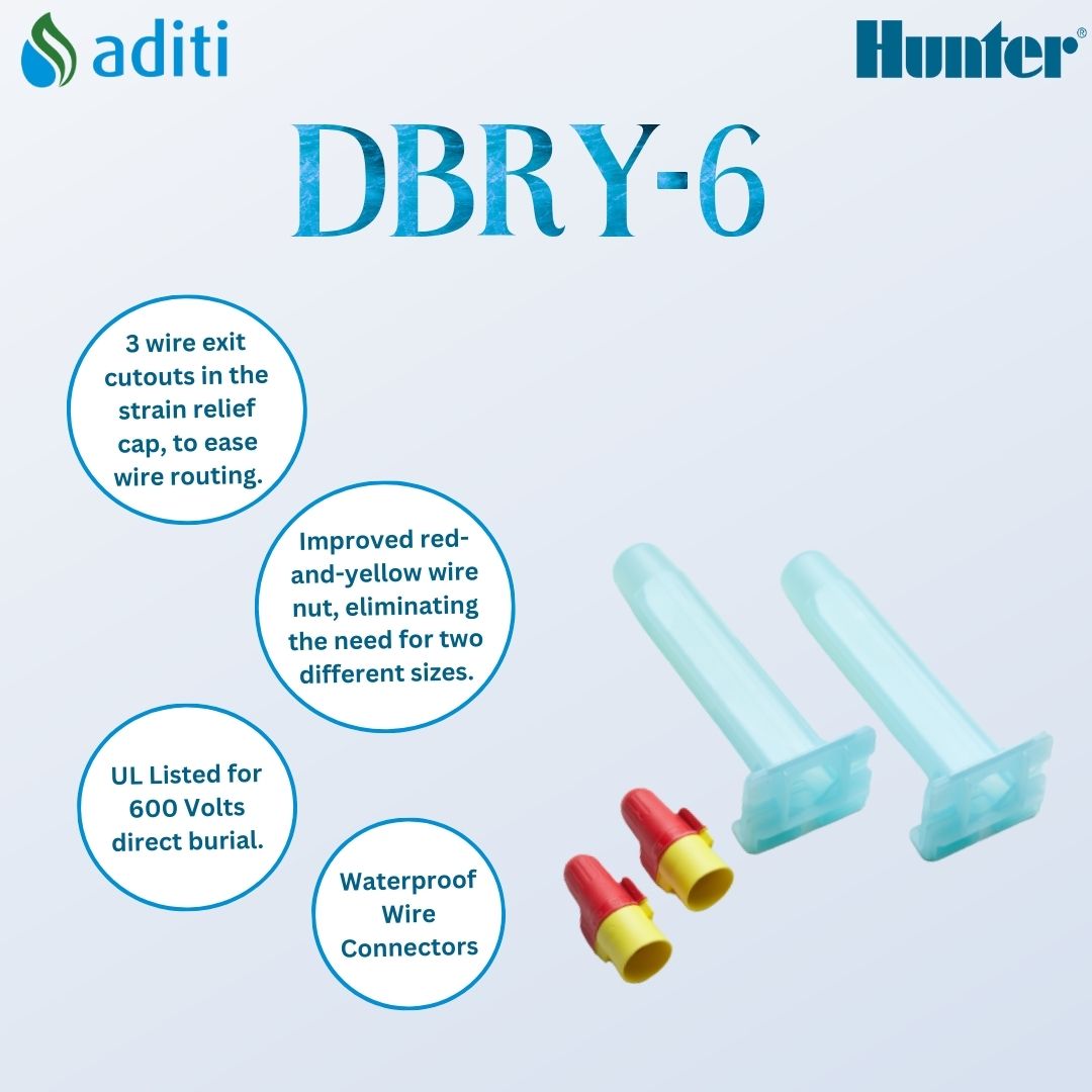 irrigation_pvt's tweet photo. DBRY-6 waterproof connectors are available in bulk packs, for large projects and small repairs. These are the same leading-edge connectors that are included with ICD and Dual decoders.
@Hunter_Ind
Follow our page @irrigation_pvt

#irrigation #agriculture #landscape #landscapes https://t.co/b21746ohla