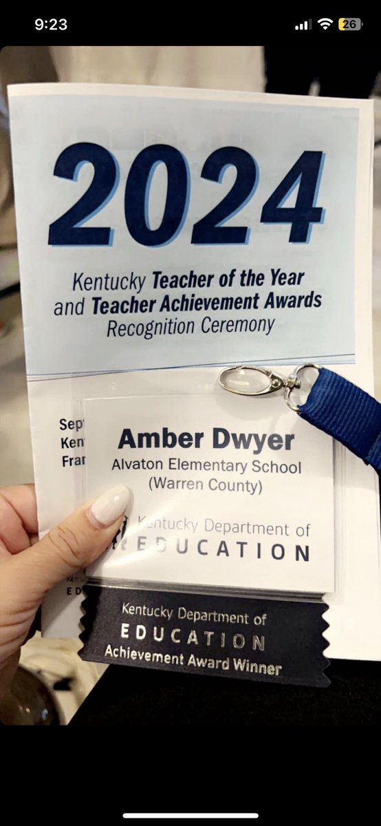🎉We are so proud of our very own, Ms. Amber Dwyer who was recognized today at the State Capitol as one of the distinguished recipients of the 2024 Kentucky Teacher Achievement Award, as declared by KDE (Kentucky Department of Education).Huge congratulations, Ms. Dwyer! #AESpride