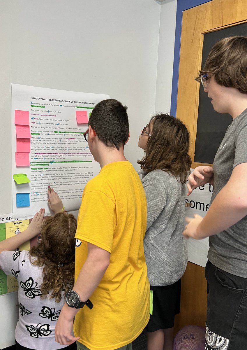 Ms_Rush_MES's tweet photo. As students prepare to write a personal narrative, we looked at examples of other 6th grade narratives and took notes on what we noticed! I am proud of my students and their progress in writing already! https://t.co/mrs23KfeyG