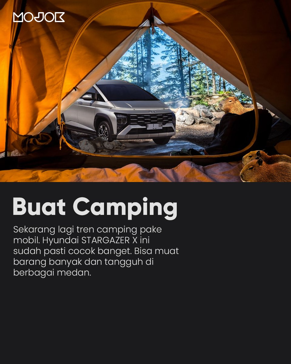 mojokdotco's tweet photo. Mau dibawa camping? Bisa! Mau dipake buat jualan? Bisa! Butuh tumpangan pas lamaran atau nikahan? Bisa banget! 

#UnleashTheXInYou #STARGAZERX https://t.co/jznud6NZ6b