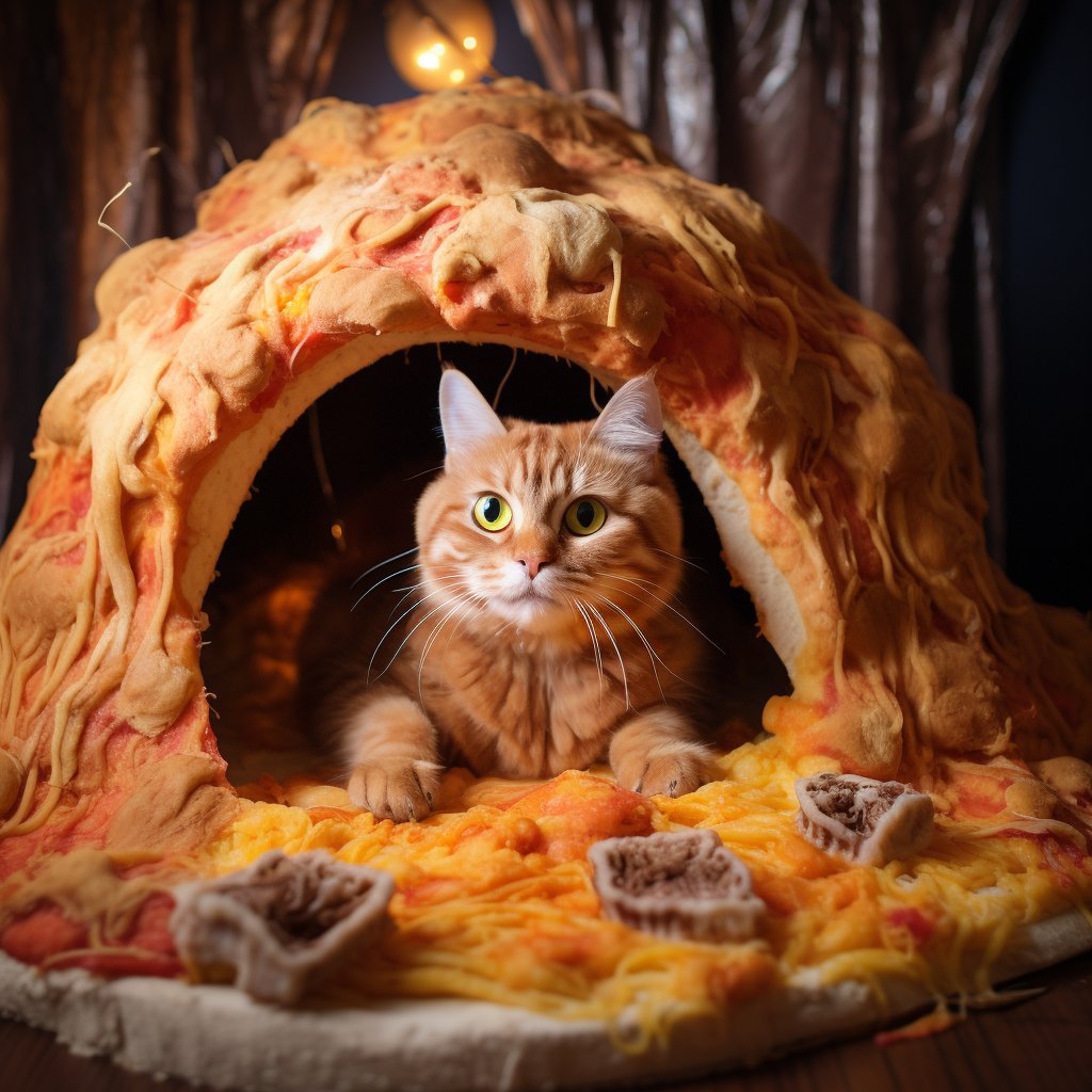 pizzacatnocap's tweet photo. 🍕 Pizza Cat's recharging in his pizza cave after a hearty lunch! What's your go-to nap spot? 🐱💤 #NapTime #PizzaCave #AIArt #AIArtist #AIArtCommunity #AIArtwork #AIArtGallery https://t.co/IABj7ogrbo