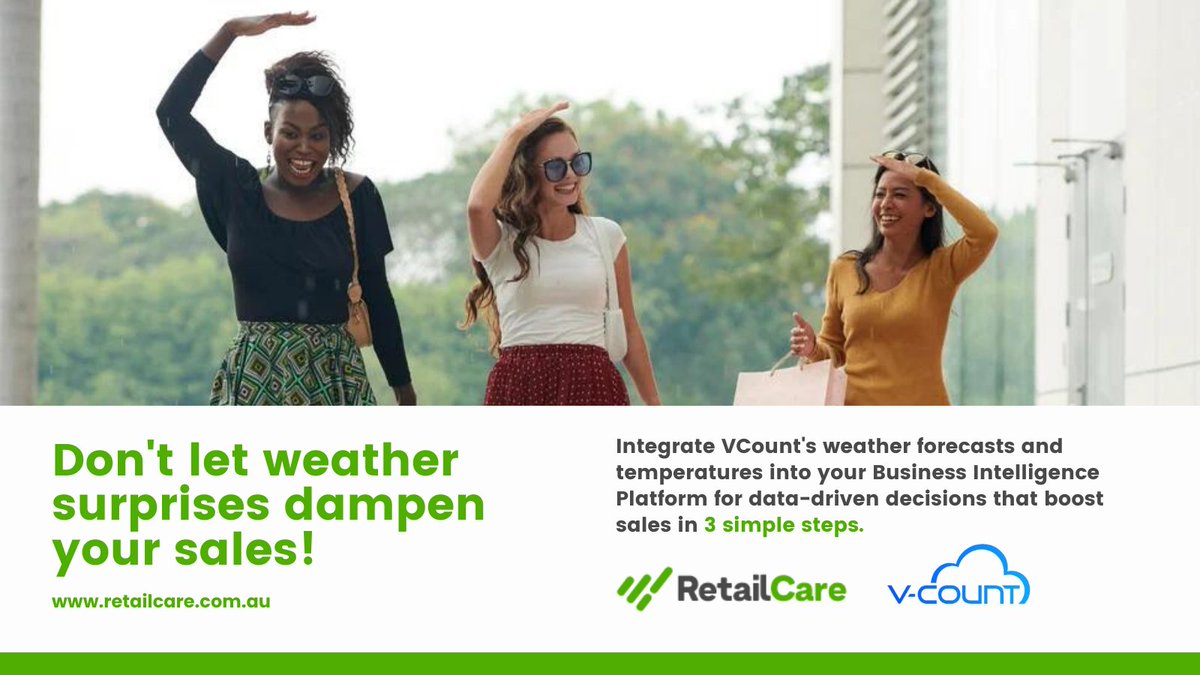 RetailCare's tweet photo. 🌦️ Is the weather impacting your business more than you think? Discover the untapped potential of weather data on your sales and foot traffic with V-Count's Weather Correlation metric! ☀️🌧️

Don't let weather surprises dampen your sales! #RetailCare #Vcount #BusinessIntelligence https://t.co/UAA6ivF1fm